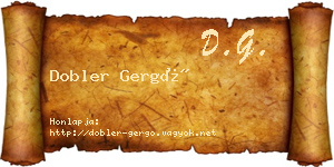 Dobler Gergő névjegykártya